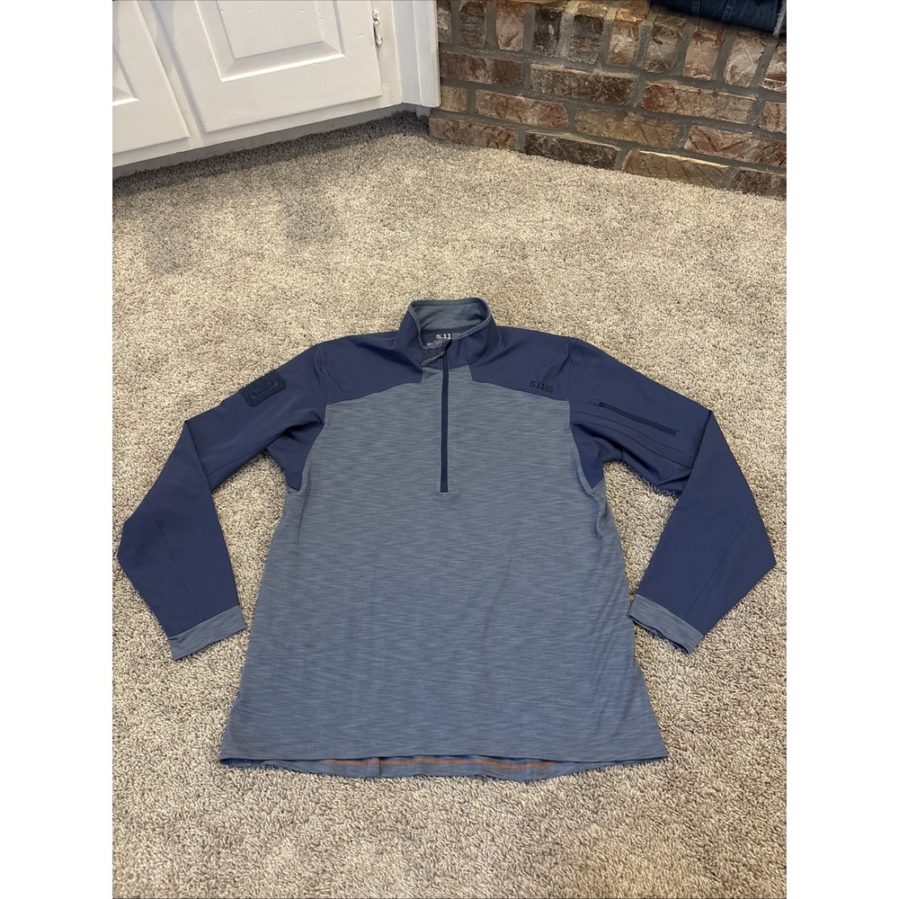 5.11 Tactical Rapid Half Zip Style 72415 Men's Size Large Blue Stretch Comfort